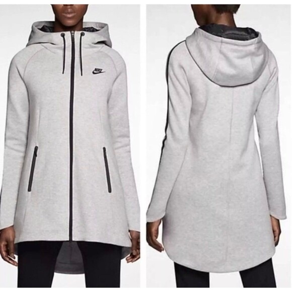 Nike Primaloft Tech Women's Gray Aeroloft Parka Down Filled Hoodie Jacket M - Picture 3 of 11